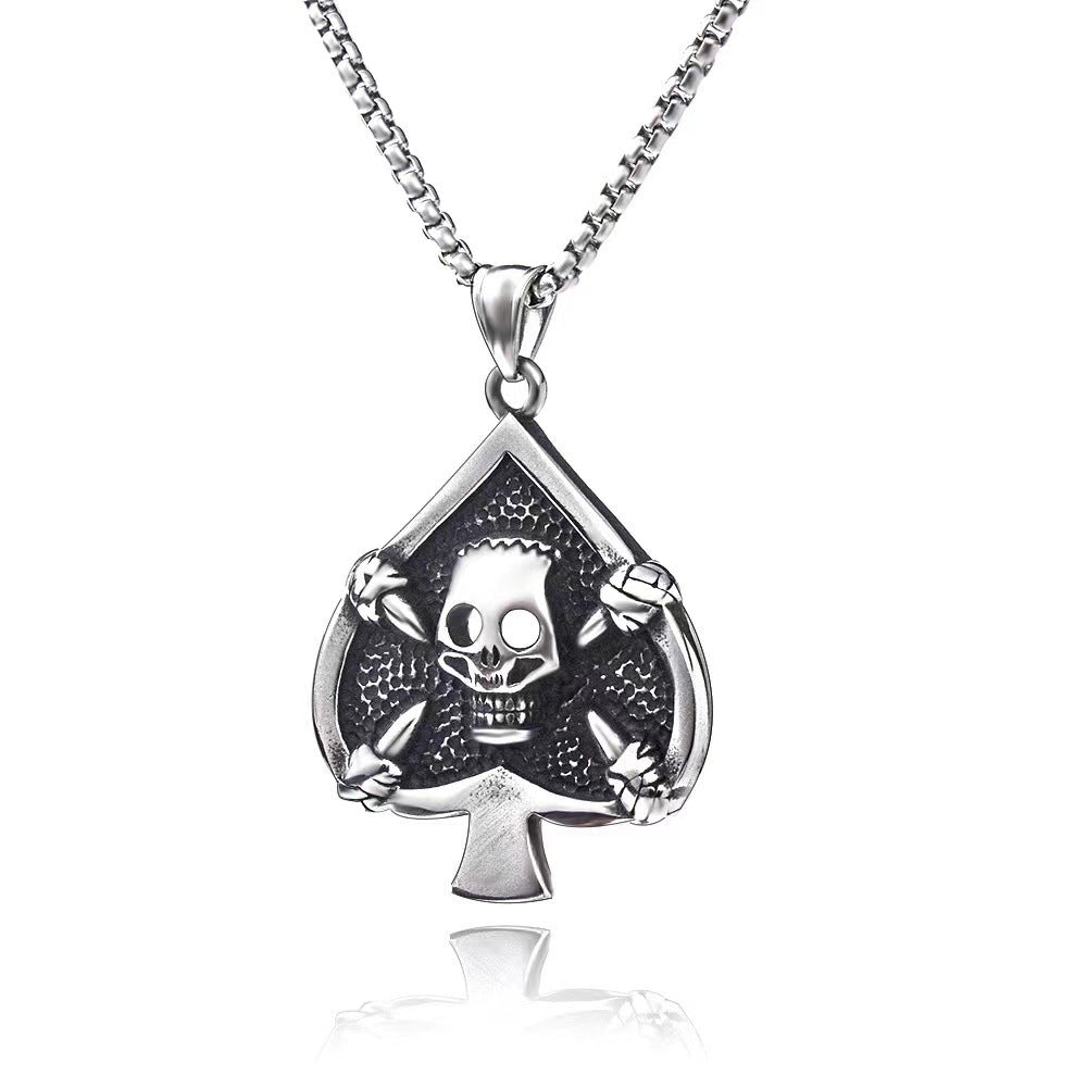 Wholesale Fashion  Hip-Hop Necklace for Men, Personalized Punk Style Steel Chain Pendan